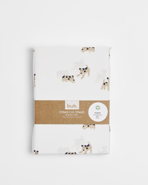 bub. Organic Cotton Fitted Cot Sheet Target Australia