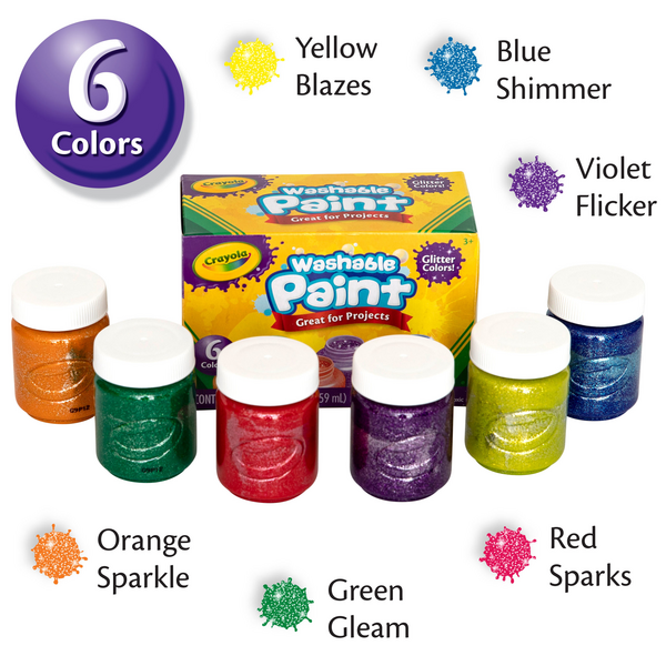 Crayola Washable Glitter Paint 6 Pack Target Australia