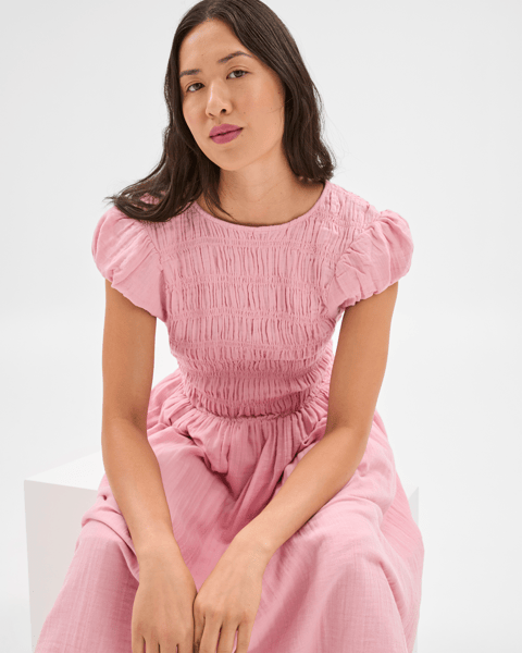 shirred midi dress australia Shirred Midi Dress