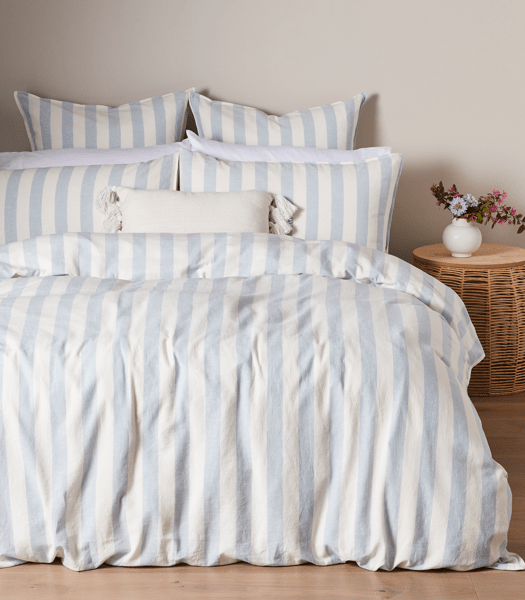 Reid Stripe Linen/Cotton Quilt Cover Set Target Australia