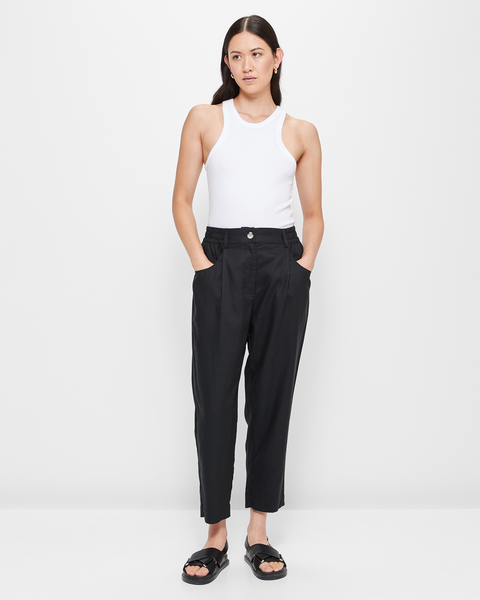 European Linen Blend Soft Ankle Pants | Target Australia