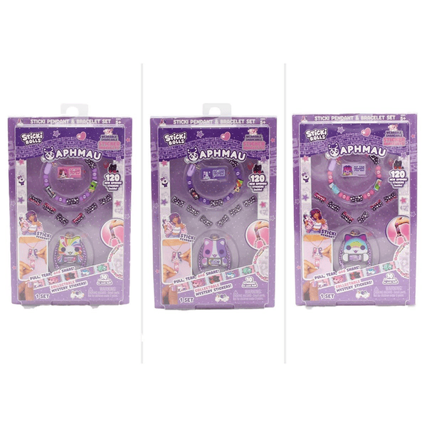 Set Pendentif Et Bracelet Aphmau Sticki Rolls - 120 Autocollants Holographiques, édition Limitée