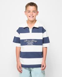 Cream/Navy Stripe