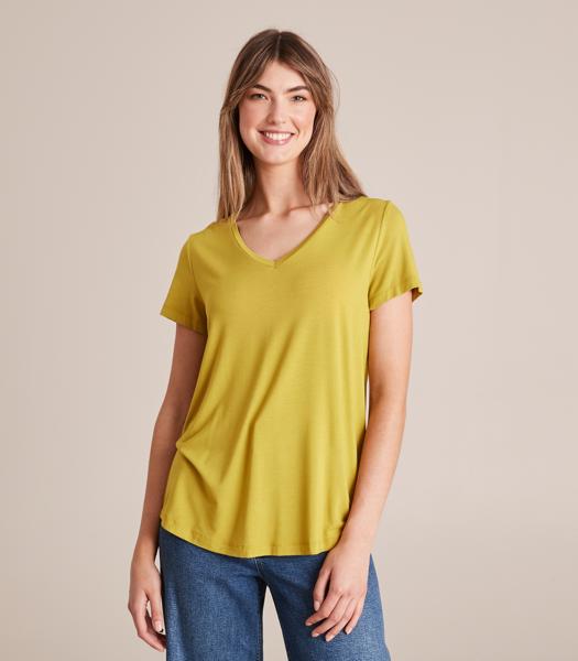 Modal/Elastane V-Neck T-Shirt | Target Australia