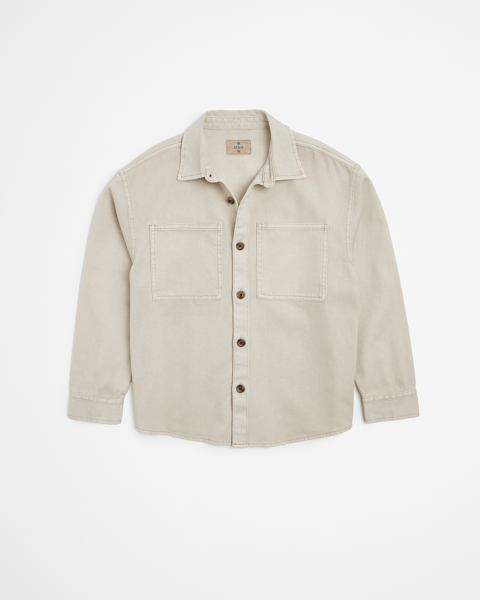 Raw Hem Long Sleeve Denim Shirt Jacket