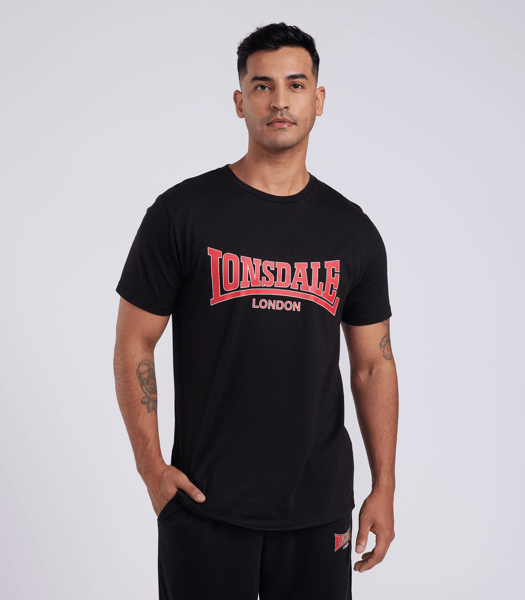 Lonsdale Cullaloe T-Shirt Donna Oversize | Casual Streetwear | Girocollo Classico In Cotone E Poliestere | Nero/Viola/Bianco
