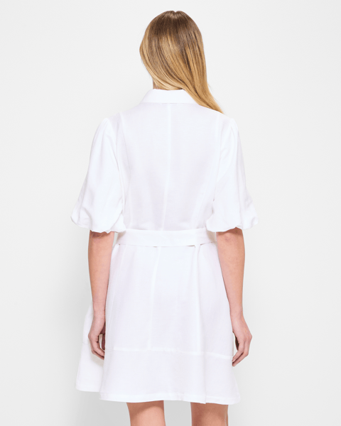 chinese dress ladies Beatrice Puffed-Sleeve Linen Mini Dress