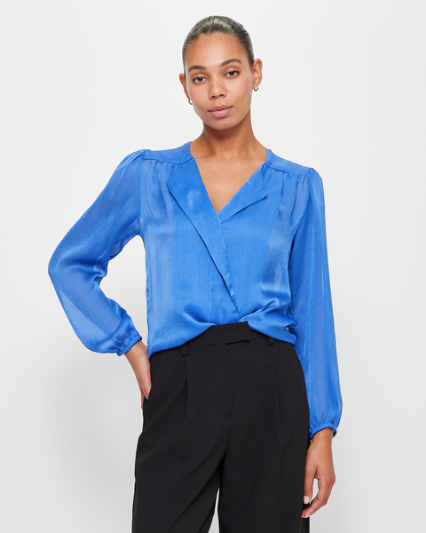 Long Sleeve Drape Neck Blouse - Preview | Target Australia