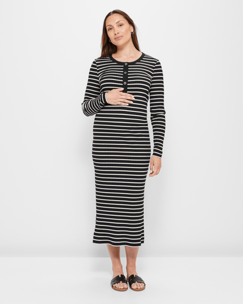 Maternity Henley Bungee Contrast Top main image 0