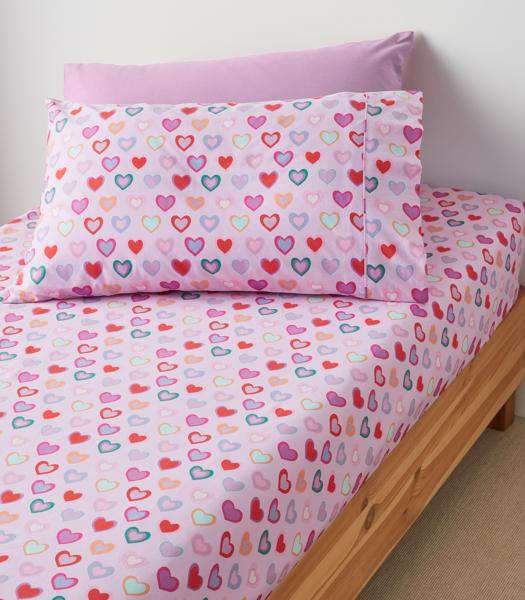 Millie Love Heart Fitted Sheet & Pillowcase Target Australia