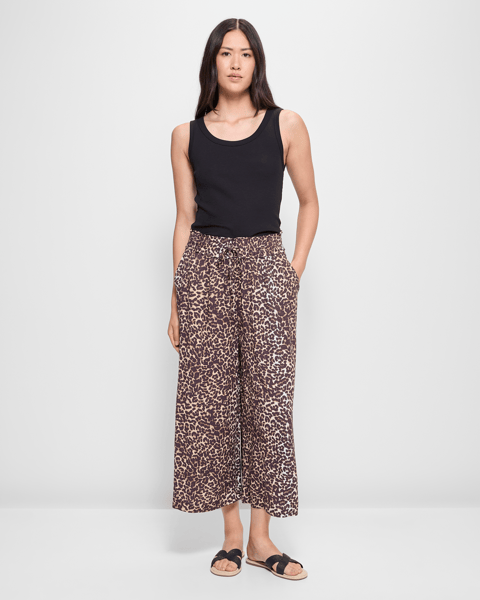 Enigma Crinkle Punto Pants, Black