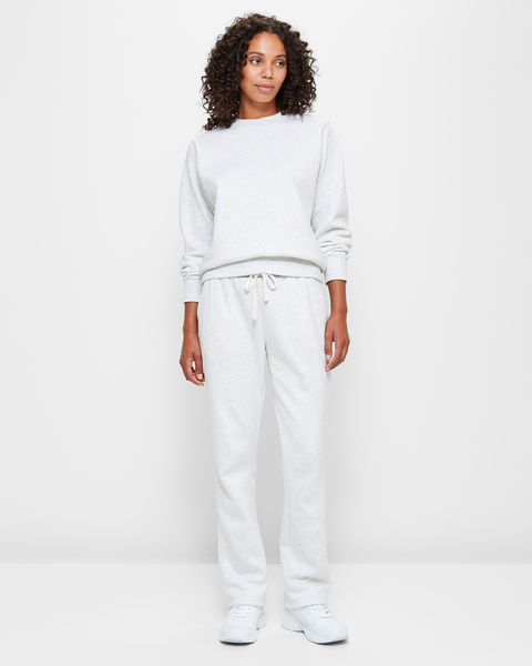 Active Fleece Straight Leg Trackpants - White Marle | Target Australia