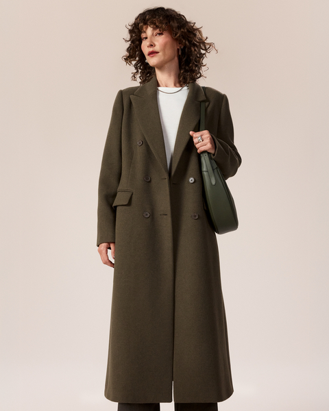 Double Breasted Tailored Coat - Preview - Cedar