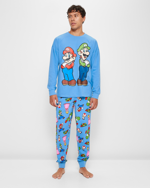 Family Matching Super Mario Mens Cotton Pyjama Set