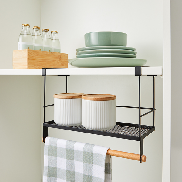 Undershelf Basket With Rail, Wire and Wood - Anko | Target Australia