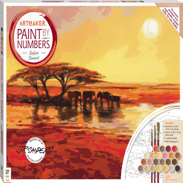 Art Maker Paint by Numbers Canvas The Watering Hole Target Australia