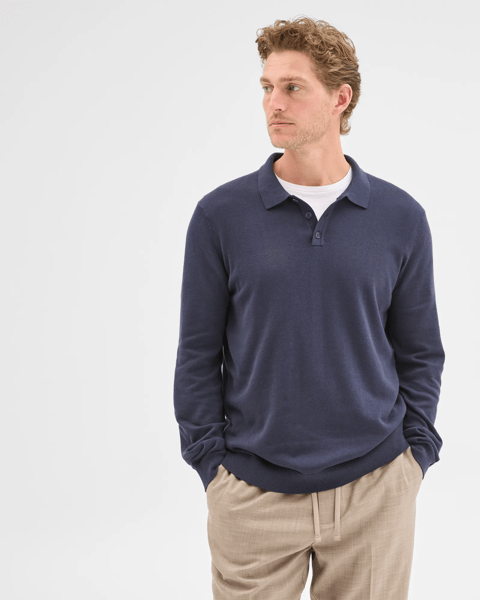 トップス BOUTIQUE LONG SLEEVE KNIT POLO SHIRT Preview Long Sleeve Knit Polo Top - Night Sky | Target Australia