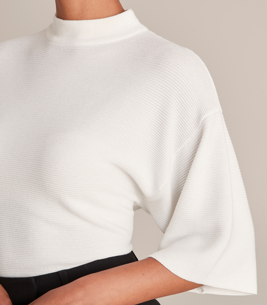 Preview Mock Neck Rib Knit Top