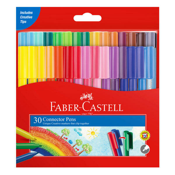 Faber-Castell Connector Pen Colour Marker Assorted 30 Pack | Target ...