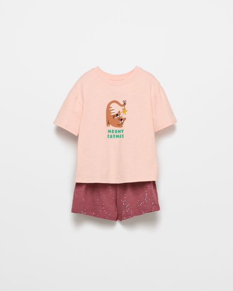 Australian Cotton T-shirt and Short 2 Piece Set - Pink | Target Australia