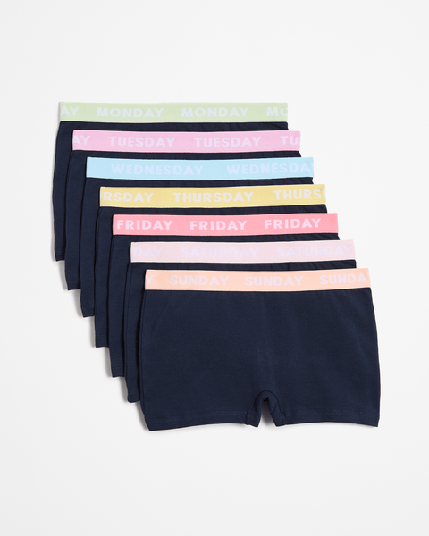Shorties Girls Maxx Shorties 7 Pack - DOTW - Navy Blue | Target Australia
