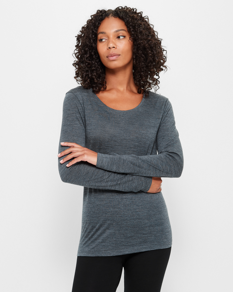 Extra Fine Australian Merino Wool Thermal Long Sleeve Spencer ...