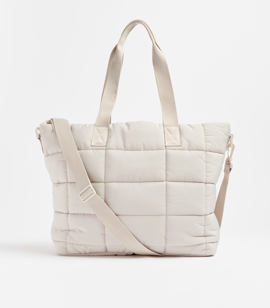 Casual Quilt Tote Bag - Oyster Grey | Target Australia