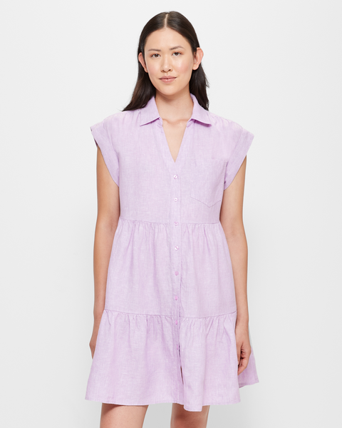 European Linen TIered Mini Dress | Target Australia