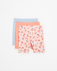 Pink Floral Blue Stripe