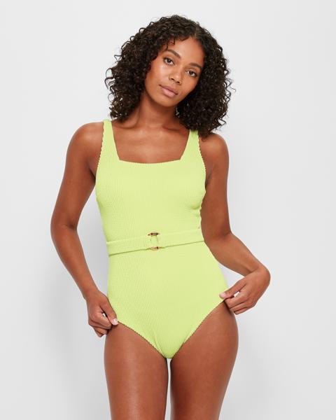 Crinkle One Piece Belted Swim Bathers Target Australia