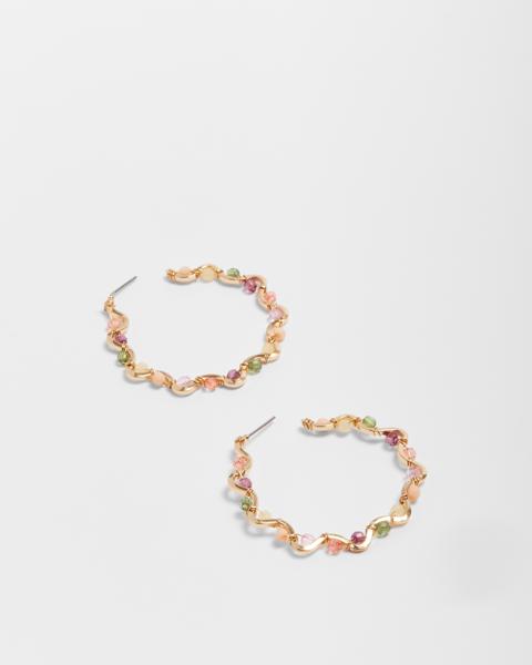 Wavy Bead Hoop Earrings Target Australia