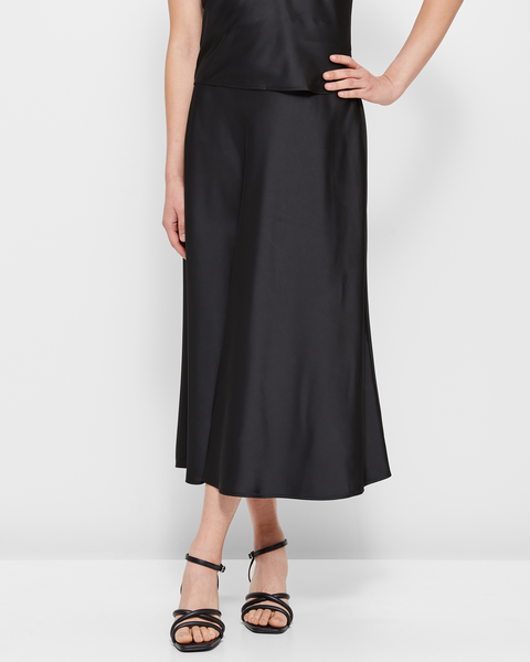 Midi Flare Slip Skirt - Preview - Black | Target Australia