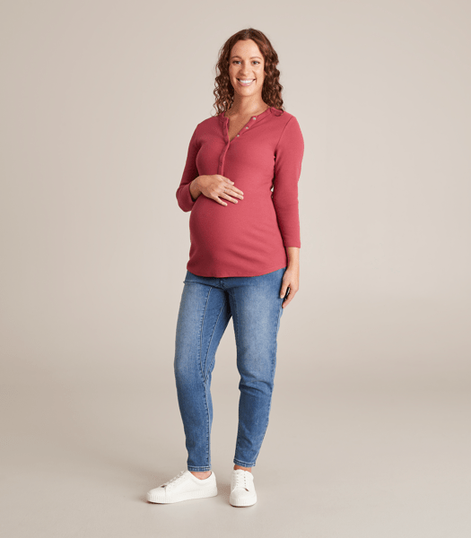 Maternity Rib Henley Top Target Australia