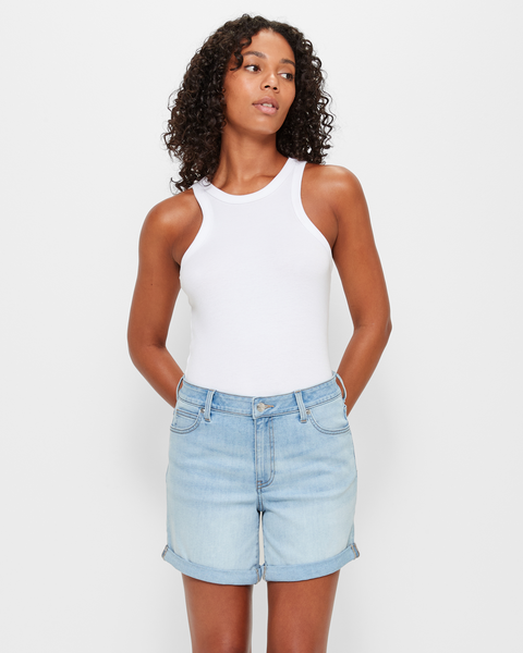 Classic Roll Cuff Denim Shorts | Target Australia