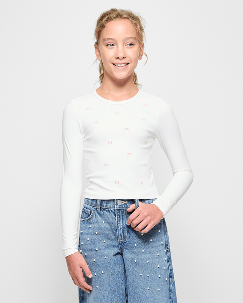 Embellished Long Sleeve Fitted Top | Target Australia