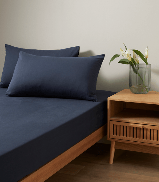 Jersey Fitted Sheet With Pillowcase Navy Blue Target Australia