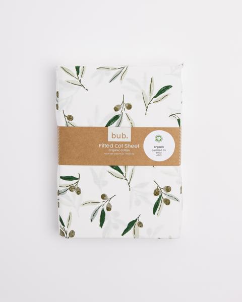 bub. Organic Cotton Fitted Cot Sheet Target Australia