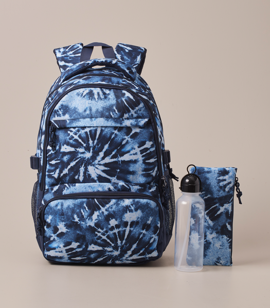 Blue tie dye backpack sale