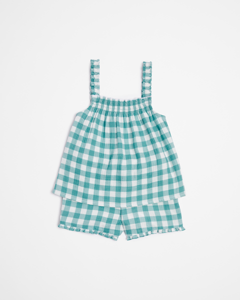Girls Junior Checkered Cotton Cheesecloth Pyjama Set | Target Australia