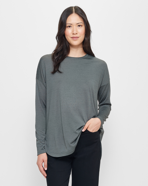 Long Sleeve Curved Hem Top | Target Australia