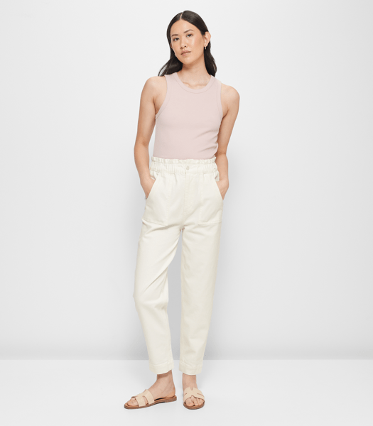 Super High Rise Ankle Length Paperbag Denim Jeans | Target Australia