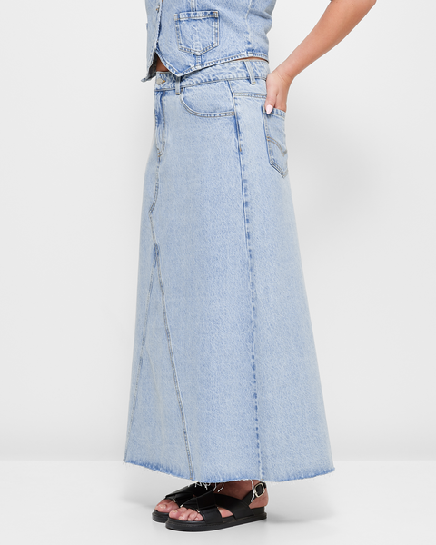 Long denim best sale skirt target