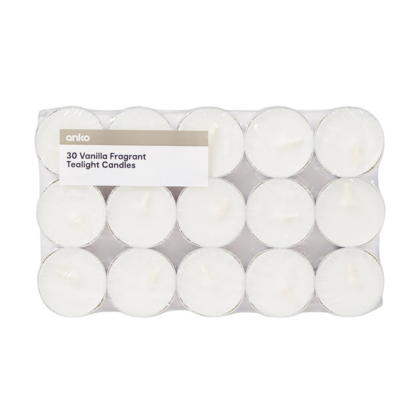 Vanilla Fragrant Tealight Candles, 30 Pack - Anko | Target Australia