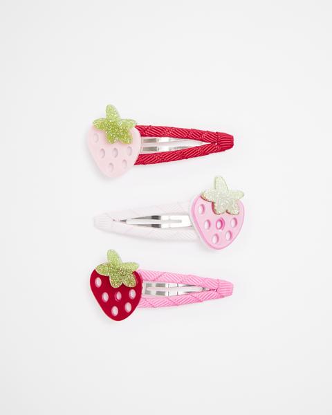 Kids 3 Pack Strawberry Snap Hair Clips Target Australia