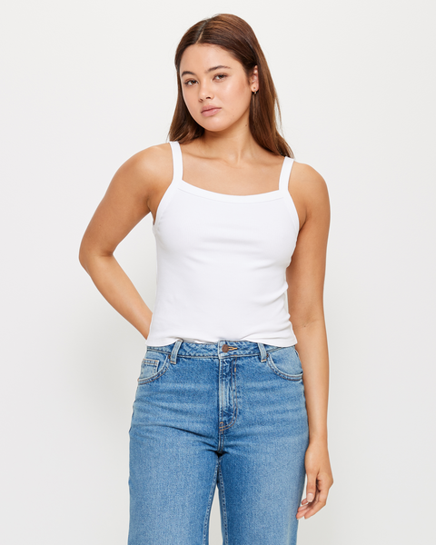 Australian Cotton Square Neck Rib Tank Top - Lily Loves | Target Australia