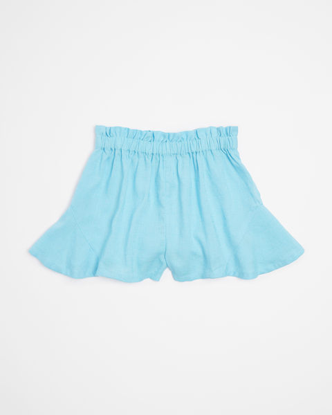 Linen Blend Ruffle Shorts 