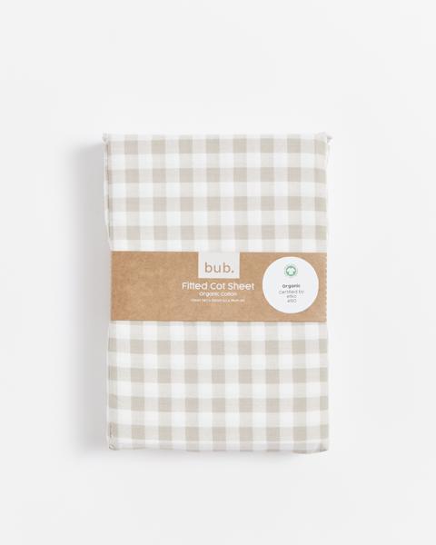 bub. Organic Cotton Fitted Cot Sheet Target Australia