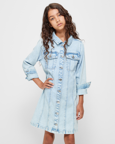 Denim Long Sleeve Shirt Dress | Target Australia