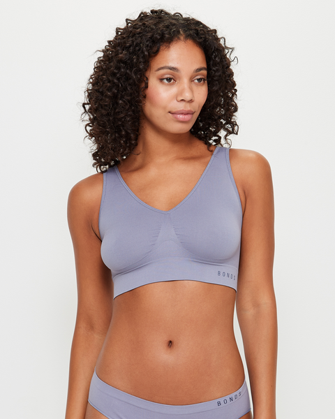 Bonds Seamless Comfy Crop Bra, Into The Blue, XS-3XL - Bras