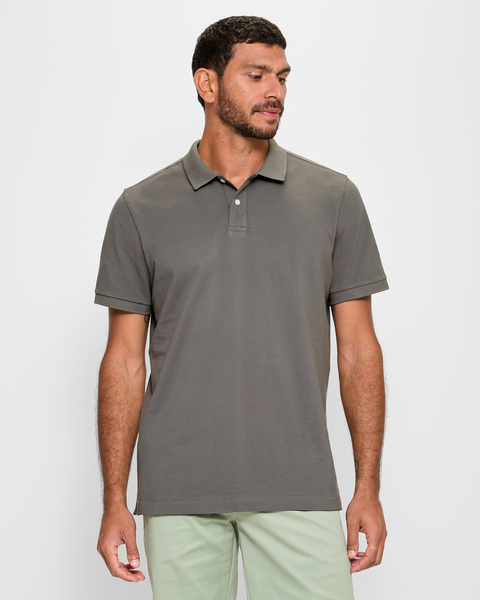 Australian Cotton Pique Polo Shirt - Gunmetal | Target Australia